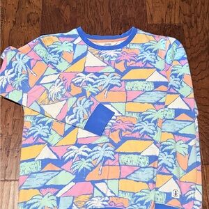 Colorful Palm- print crew neck sweatshirt by Chubbies Lounge